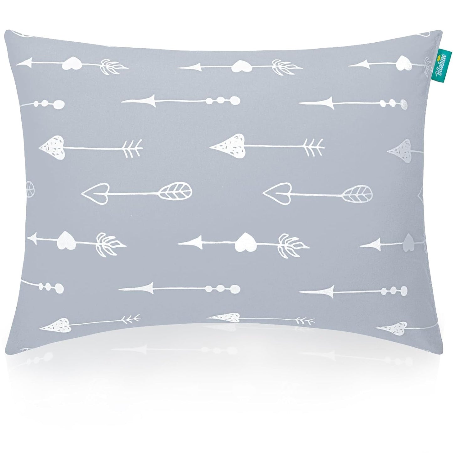 Kid Travel Pillow for Sleeping, Kid Pillow 14" X 19" for Toddler Bed, Soft & Skin-Friendly Small Pillows for Sleeping, Toddler Use Only, Age 2 to 5 (Light Grey Arrow)