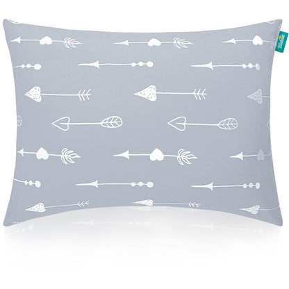 Kid Travel Pillow for Sleeping, Kid Pillow 14" X 19" for Toddler Bed, Soft & Skin-Friendly Small Pillows for Sleeping, Toddler Use Only, Age 2 to 5 (Light Grey Arrow)