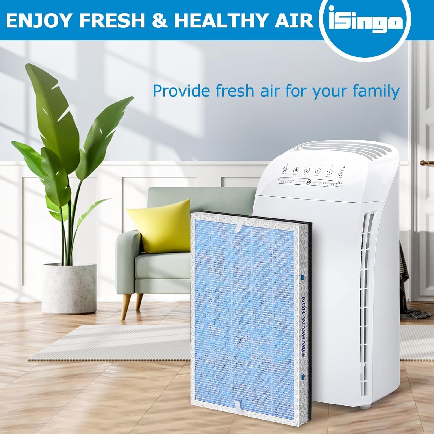 MSA3 Replacement Filter for Membrane Solutions MSA3/MSA3S Air Purifier, Upgraded 3-in-1 Filter, Standard Version, 2-Pack