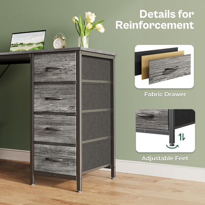 47-Inch Computer Desk with 8 Fabric Drawers - Versatile Office and Gaming Desk for Home Office and Study with Ample Storage in Grey