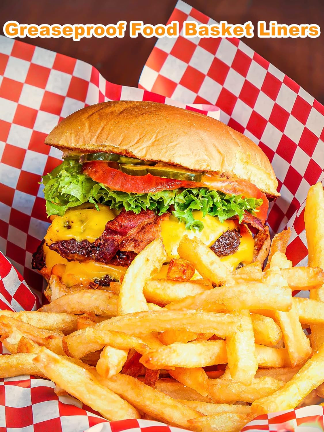 12 X 12 Inches Wax Paper for Food, 500 Pcs Non-Stick Hamburger Patty Paper, Square Sandwich Separators Wrapping Paper, for Lunch, Restaurants, Barbecues, Picnics, Parties, Red Plaid