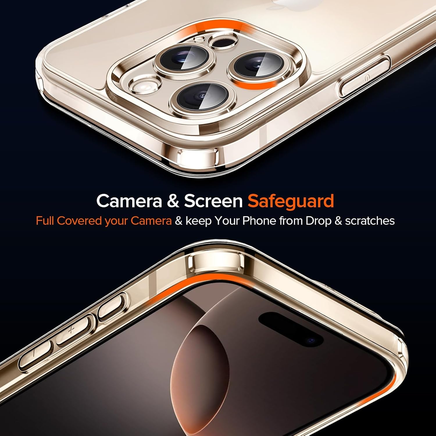 3-In-1 Clear Case for Iphone 16 Pro 6.3" 2024 Military Shockproof and 3-Pack Tempered Glass Screen Protector,3 Pack Camera Lens Protector with [Alignment Frame] Anti-Scratch Transparent