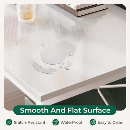 L-Shaped Reversible Corner Gaming Desk - 47" with Metal Frame and White Finish