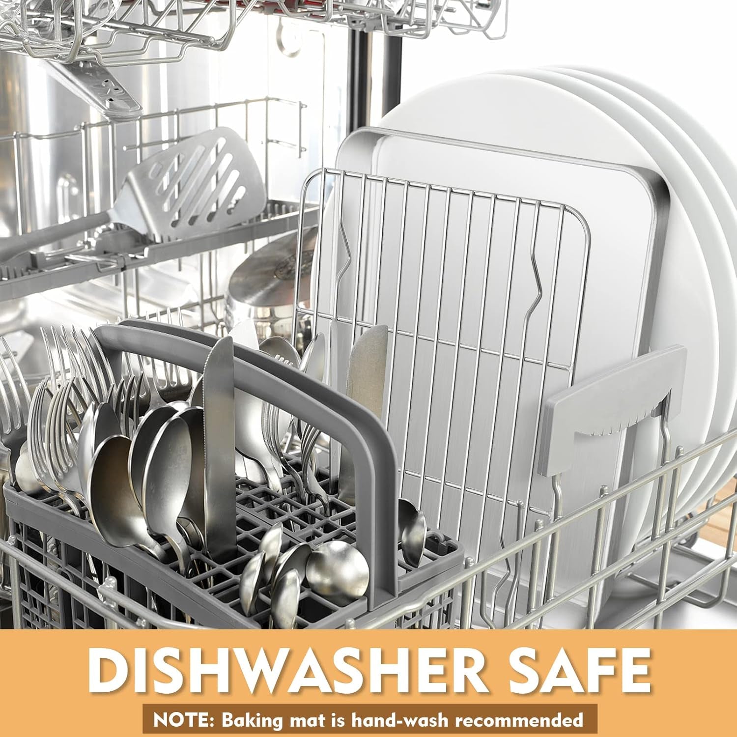 9 Inch Baking Oven Sheet Pan with Rack & Mat for Cookie, Stainless Steel Oven Sheet Tray Cooling Rack and Silicone Mat for Baking & Roasting, Dishwasher Safe & Healthy, 3Pcs