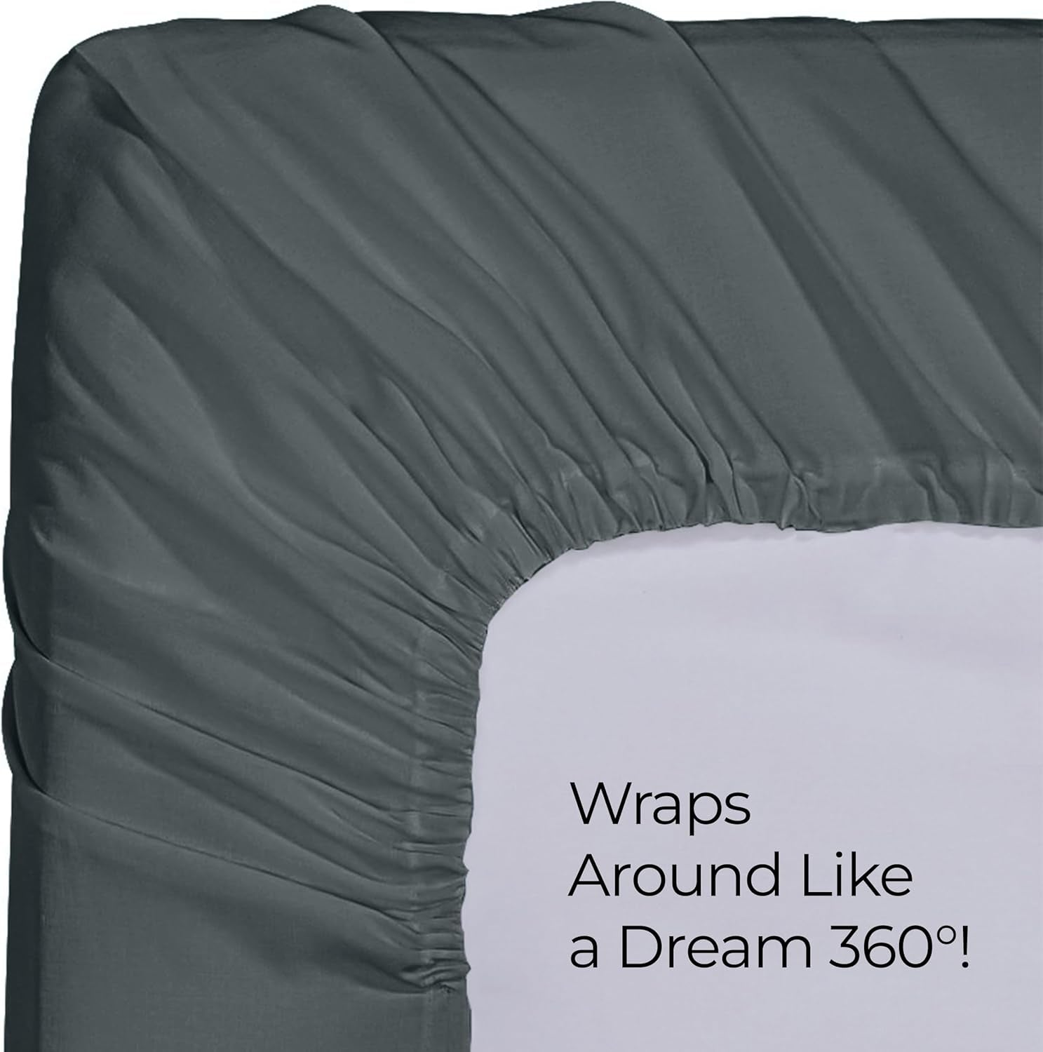 Queen Fitted Sheet - Bottom Sheet - Deep Pocket - Soft Microfiber - Shrinkage and Fade Resistant - Easy Care -1 Fitted Sheet Only (Grey)