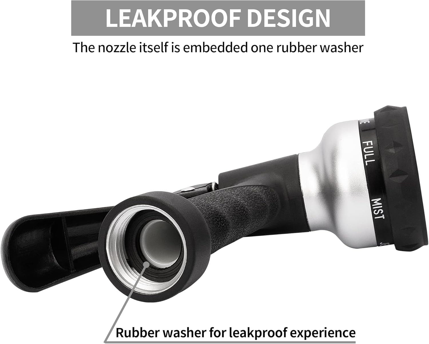 7-Pattern Garden Hose Nozzle & 100% Metal Hose Nozzle Sprayer with 7 Watering Modes