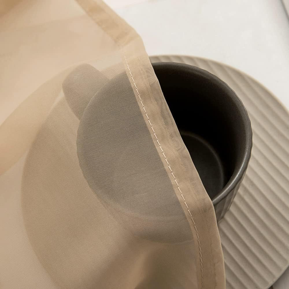 Window Scarf for Party Voile Curtain Scarf Sheer Window Valance Draping Fabric for Wedding Arch Ceremony Canopy Bed, Swag Curtain Window Treatment One Panel, 54 X 144 Inches Long, Brown