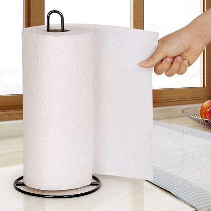 Paper Towel Holder Countertop, , Kitchen Paper Towel Stand Holder for Kitchen Organization and Storage, Paper Towel Holders for Standard and Large Size Rolls (Black)