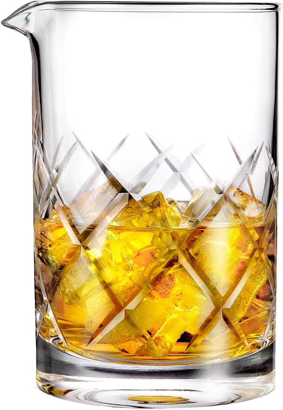 Professional 24 Oz Cocktail Mixing Glass, Thick Bottom Seamless Crystal Mixing Glass