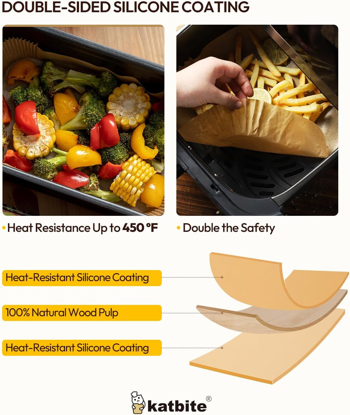 Air Fryer Liners Disposable - 100PCS, 8X5.5'' Rectangle Liners for Air Fryer Basket, Thick Air Fryer Parchment Paper Liners for Ninja Dual Airfryer Accessories, DZ201, DZ401, FG551