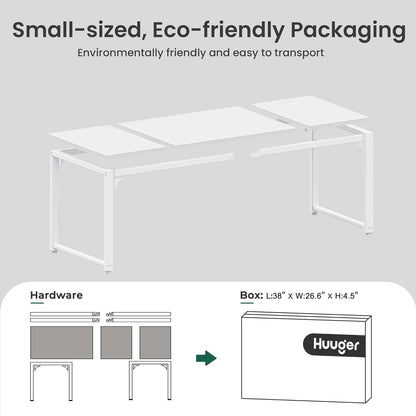 63 x 24 Inch Heavy-Duty Office Desk with Power Outlets & USB-C, Enhanced Desktop Thickness, Sturdy Metal Frame, Ideal for Home Office and Gaming