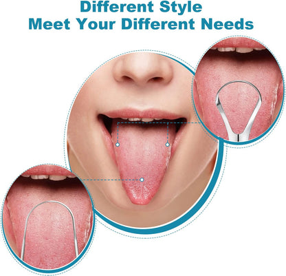 3 PCS Metal Tongue Scraper, Tongue Scrapers for Adults, Stainless Steel Tounge Scrappers, Tounge Scraper, Portable Tongue Scrappers