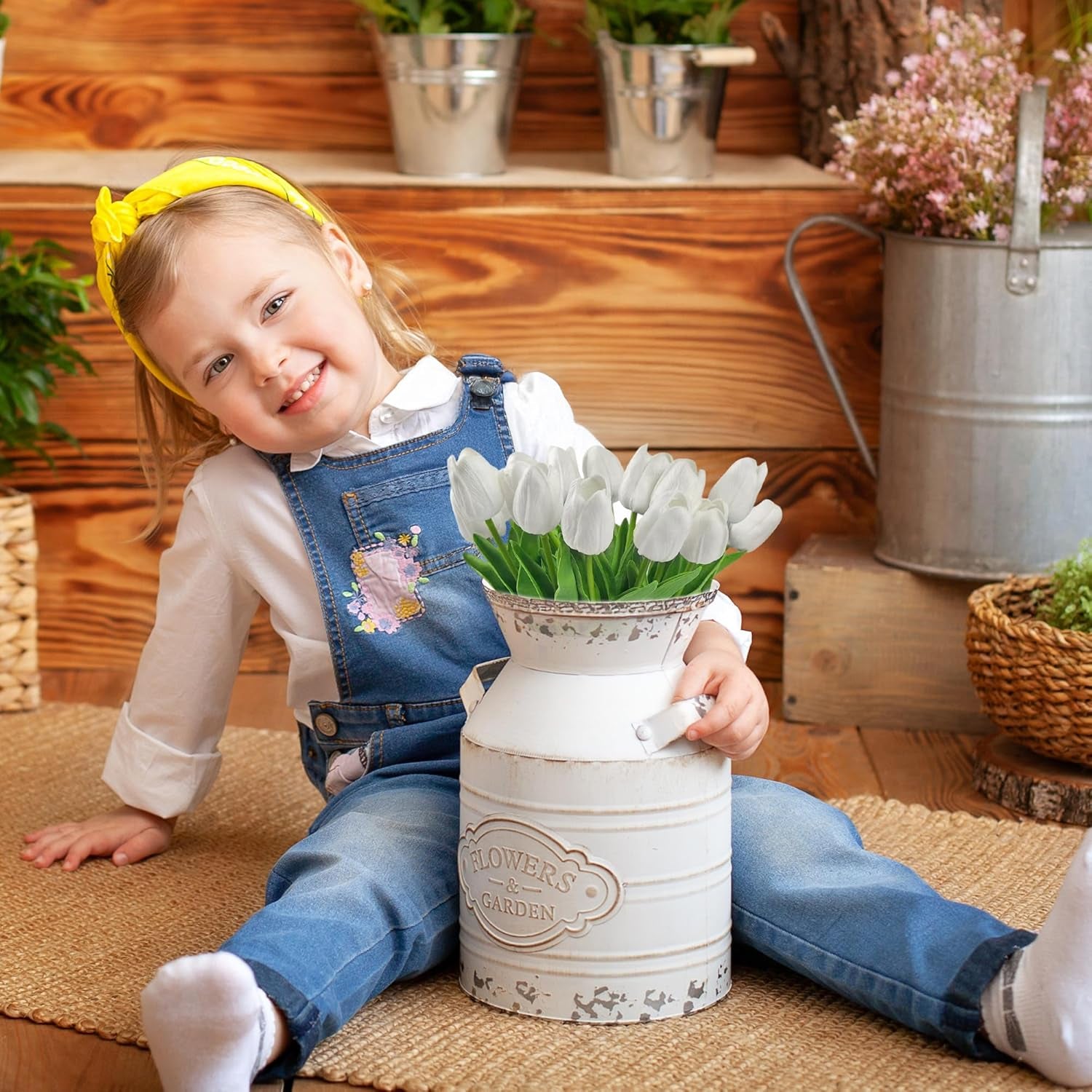 20-Piece Artificial White Tulip Flower Set, 13.5-Inch Silk Tulips for Home and Kitchen Decor - Ideal for Spring, Mother's Day, Easter, Valentine's Day Gifts, and Wedding Decorations