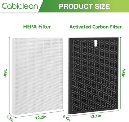 HR900 Filter Replacement Compatible with HR900 Ultimate Pet Purfier (1-Pack HEPA + 1-Pack Carbon Filter)