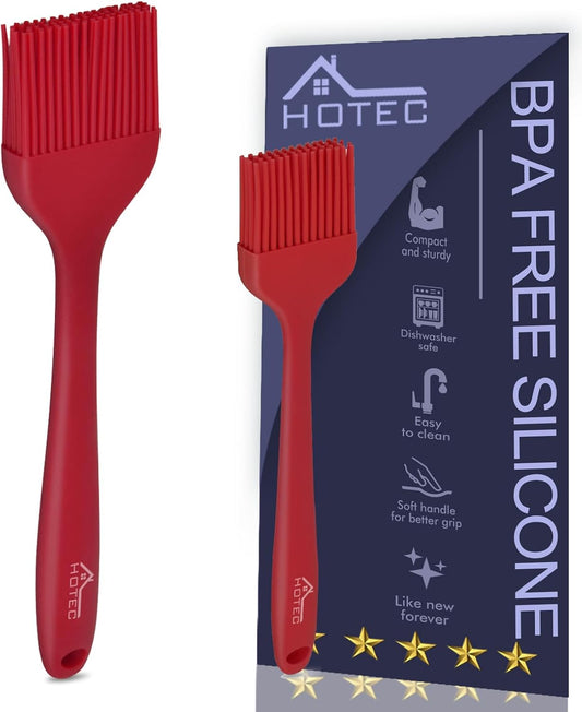 Basting Brushes Silicone Heat Resistant Pastry Brushes Spread Oil Butter Sauce Marinades for BBQ Grill Barbecue Baking Kitchen Cooking BPA Free Dishwasher Safe (Red 2)