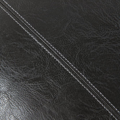 Dark Gray Lumbar Waterproof Faux Leather Decorative Throw Pillow Covers 12X20 Inch for Outdoor Couch Bed, Modern Farmhouse Boho Home Decor, Grey Hand Stitched Cushion Case 30X50 Cm