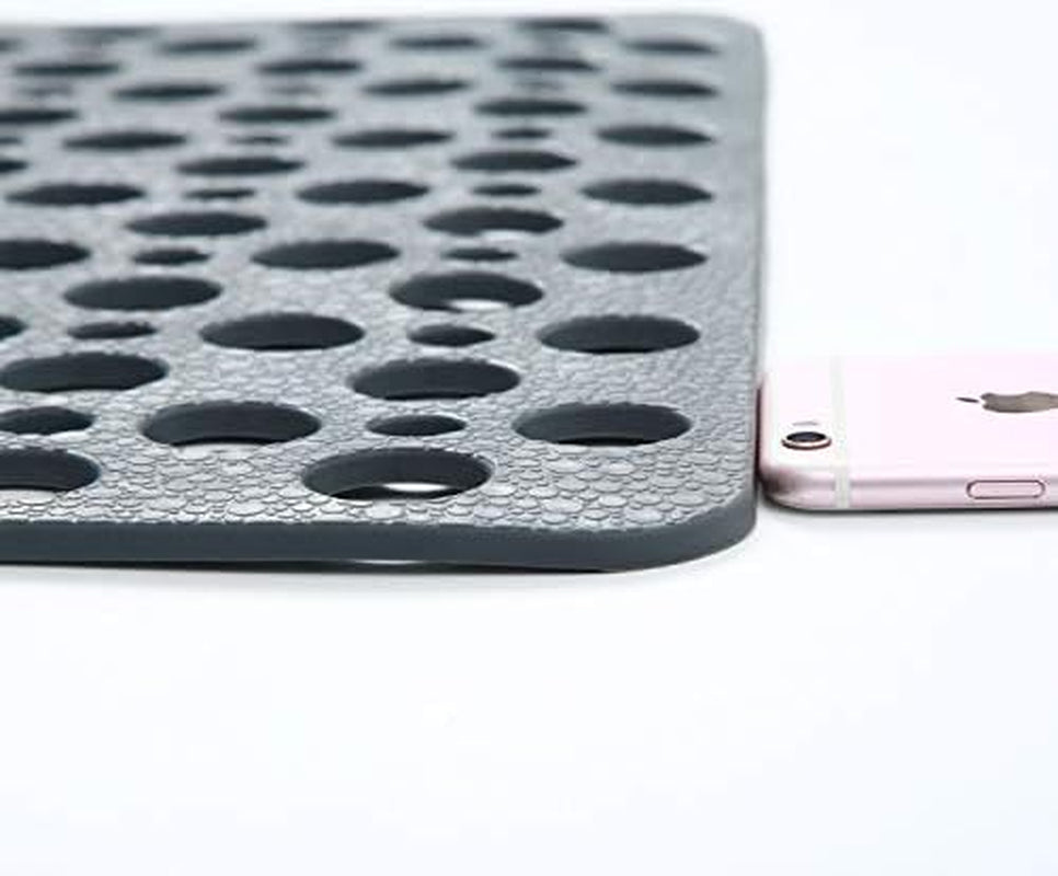 Nonslip Bathtub Mat Extra Soft TPE Bath Mat for Kids, Machine Washable Bathroom Shower Mat(Gray/ 30L X 17W Inch)