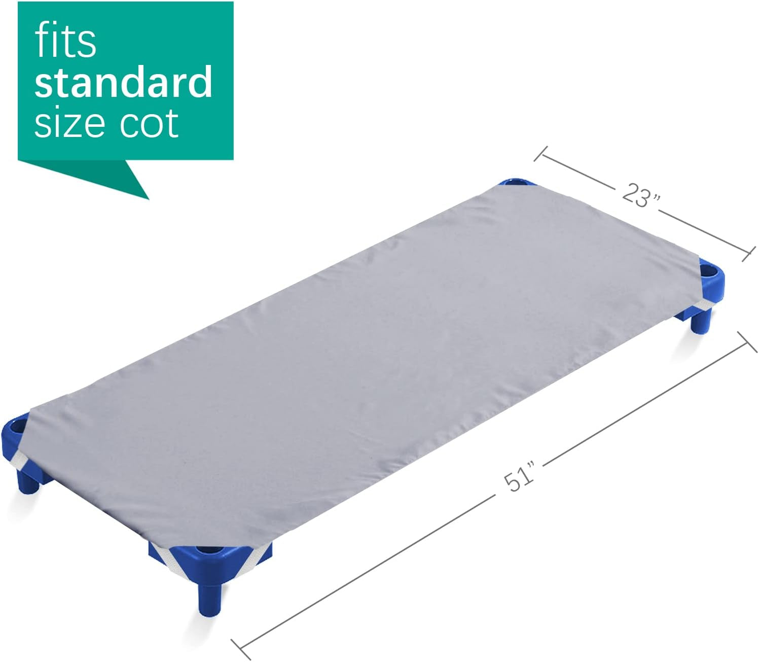 Cot Sheets for Daycare Standard Size, Children’S Naptime Cot Sheet,Breathable Microfiber Nap Sheet for Boys and Girls, 23" X 51", Grey