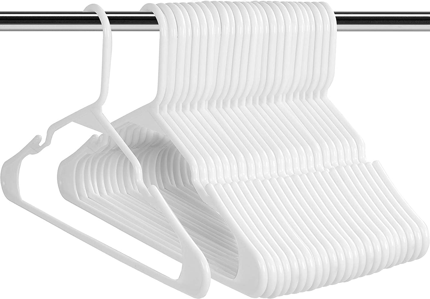 - Plastic Hangers 50 Pack - Space Saving Clothes Hanger - Durable and Strong Closet Organizers and Storage Makes It Ideal Apartment or Dorm Room Essentials for Girls or Guys (White)