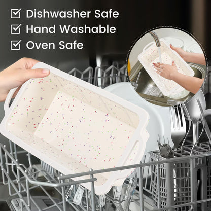Silicone Loaf Pan with Metal Frame, Nonstick 10 X 4.8 X 2.3 Inch Silicone Bread Pan for Baking Homemade Loaf, Bread, Meatloaf, Cake, Sandwich BPA Free