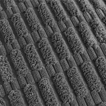 2 Packs Dark Grey Decorative Throw Pillow Covers 20X20 Inch with Pom-Poms for Couch Bed Living Room, Farmhouse Boho Home Decor, Soft Corduroy Cute Square Cushion Case 50X50 Cm