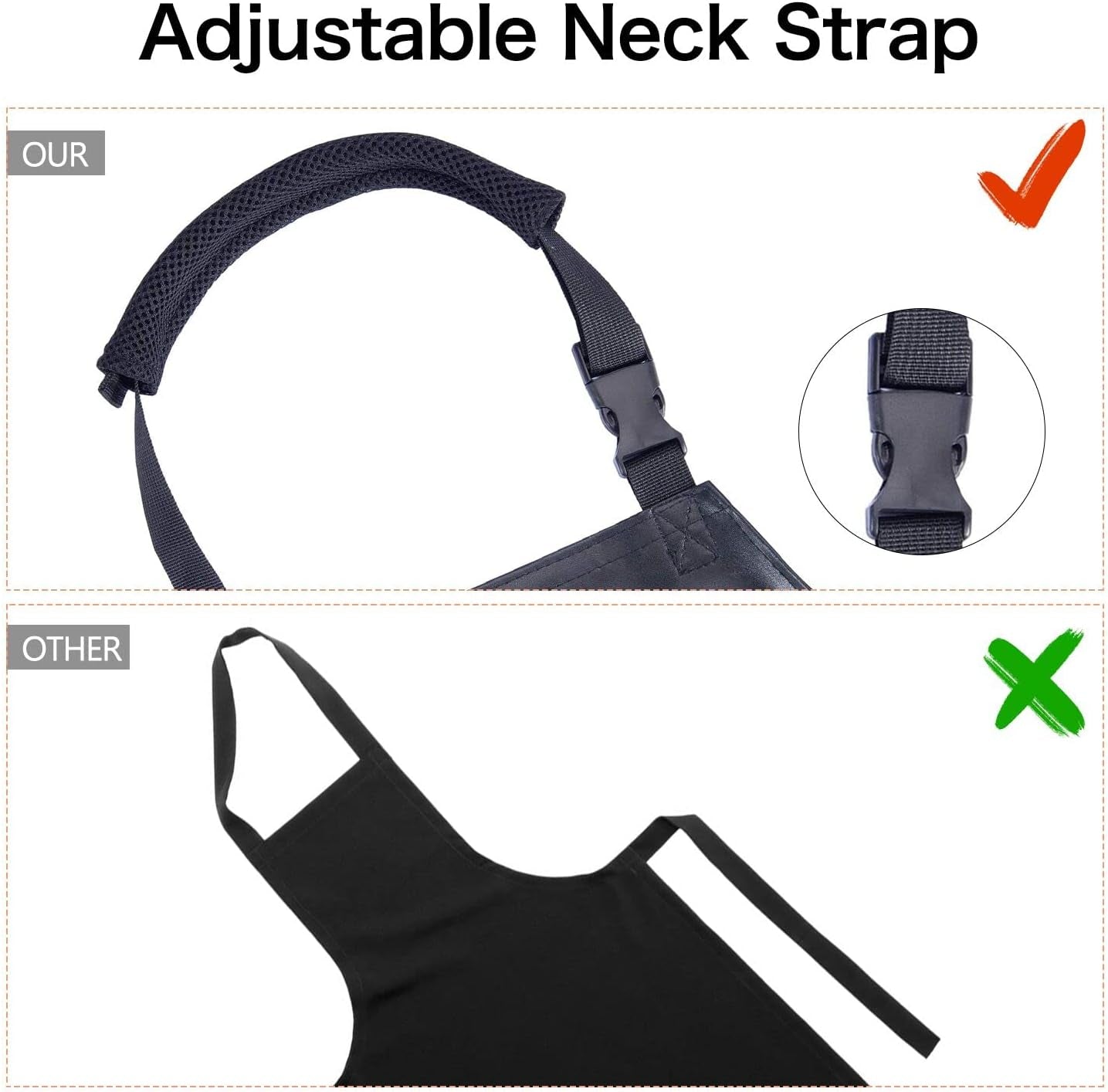 Waterproof Rubber Vinyl Apron for Unisex Adult, Adjustable, Lightweight, Chemical Resistant Extra Long Work Apron