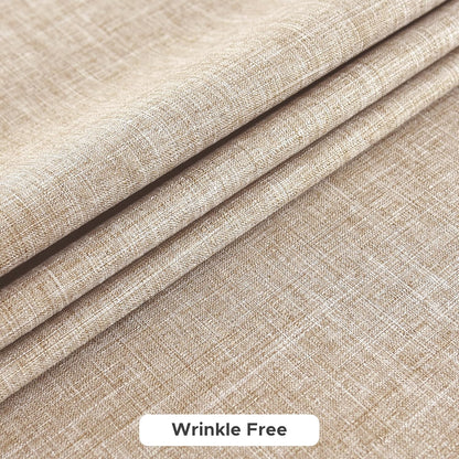 Faux Linen Rectangle Tablecloths - Water and Stain Resistant Farmhouse Style, Washable Burlap Texture, 2-Pack (52x70 Inches, Beige)