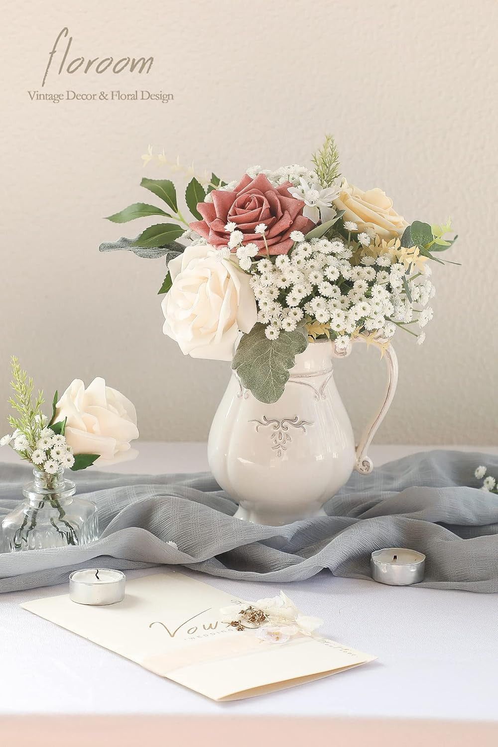 18-Piece Artificial Baby's Breath Gypsophila Greenery Sprays, Realistic White Faux Flowers for Wedding Bouquets, Centerpieces, Floral Arrangements, and Decorations