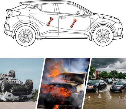 Car Safety Hammer Set of 2, Auto Car Escape Tool, Car Window Glass Hammer Breaker and Seat Belt Cutter Escape 2-In-1 Tool, for Family Rescue and Auto Traffic Accident Emergency Escape