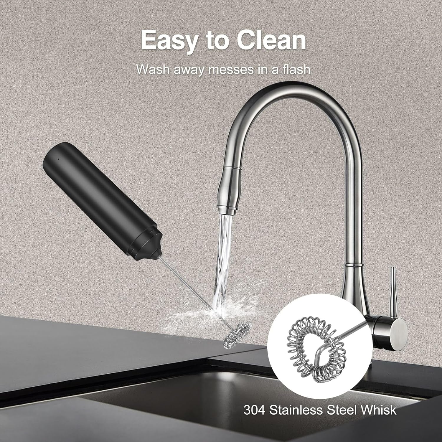 Milk Frother Handheld Rechargeable, Frother Wand with Storage Cover, Drink Mixer and Foamer for Coffee, Electric Whisk for Latte, Cappuccino, Matcha, Hot Chocolate, Protein Powder