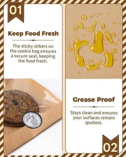 100PCS Cookie Bags with Seal, 5.7X6.5 Inch Individual Cookie Packaging Bags for Gift Giving, Heat Sealable & Grease Proof Bakery Bag with Window, Baked Goods Packaging