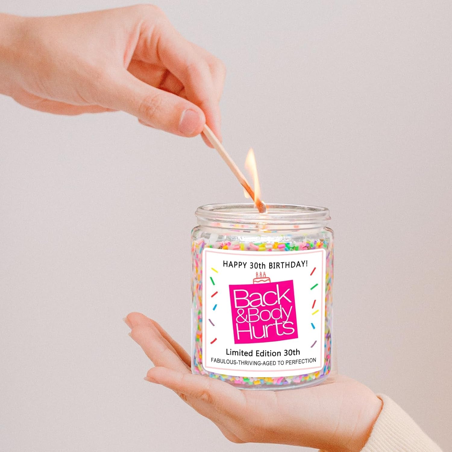 30Th Birthday Decorations Gifts for Her Him, Happy 30Th Birthday Candle Gift for Women Men, Funny 30 Years Old Ideas- Vanilla Candles