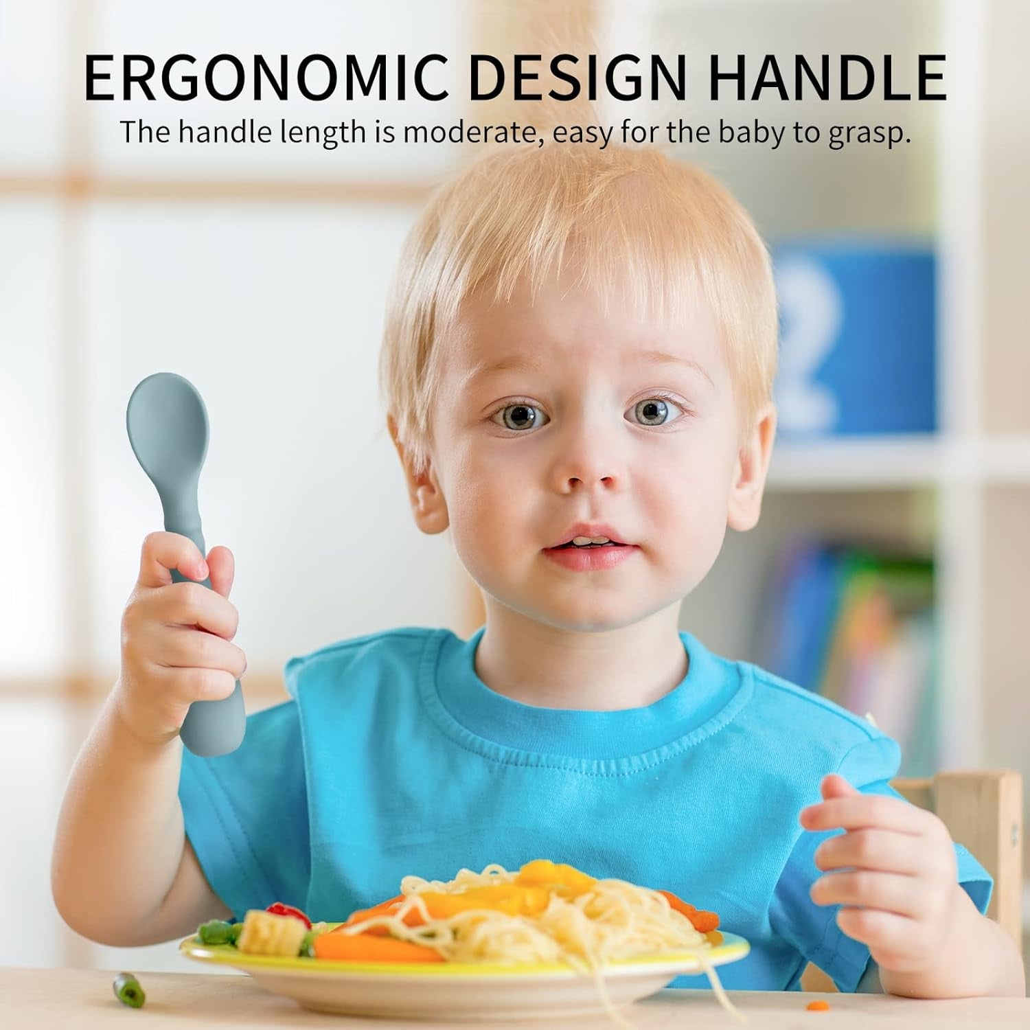 Silicone Baby Feeding Spoons [6 Pack] - First Stage Infant Spoons, Training Spoon for Self Feeding Babies and Toddlers