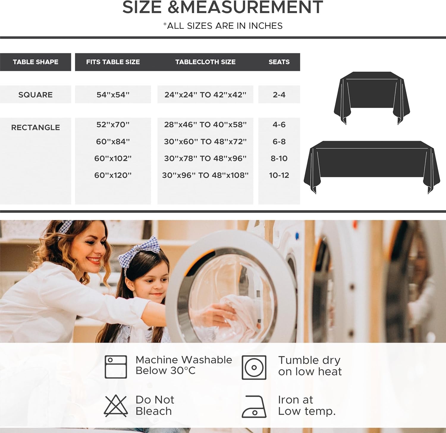 Faux Linen Tablecloths for Rectangular Tables: Water and Stain Resistant Farmhouse Table Covers, Washable Burlap Texture for Kitchen Dining and Parties (2 Pack, 52x70 Inches, Sage Green)