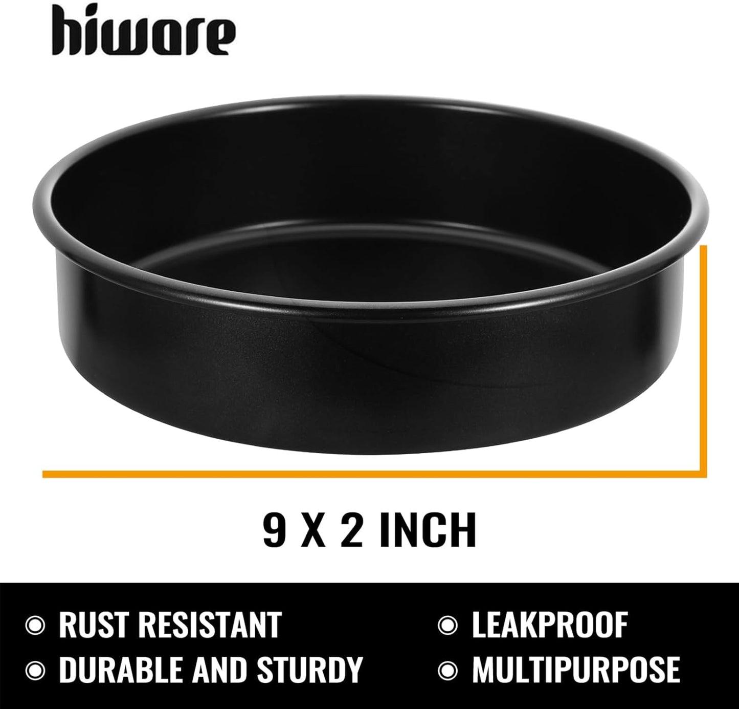 9-Inch round Cakes Pan Set with 60 Pieces Parchment Paper Rounds, Nonstick Baking Cake Pans, Dishwasher Safe - Set of 2