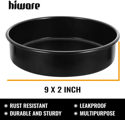 9-Inch round Cakes Pan Set with 60 Pieces Parchment Paper Rounds, Nonstick Baking Cake Pans, Dishwasher Safe - Set of 2