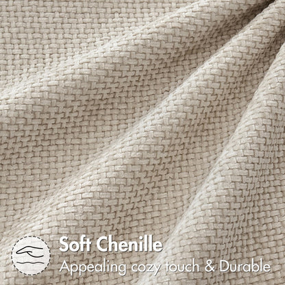 Pack of 2 Christmas Couch Throw Pillow Covers 18X18 Inch Neutral Beige Modern Boho Accent Decorative Pillow Covers Soft Chenille Farmhouse Cushion Covers for Home Decor Bed Sofa Living Room