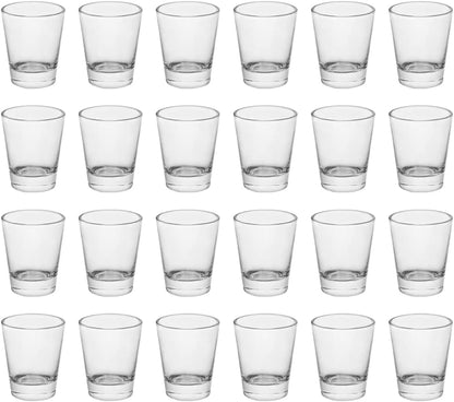 Heavy Base Shot Glasses, 1.5 Oz Sets of Clear Shot Glass (24 Pack), Measuring Cup for Espresso, Liquid, and Wine - Heavy Glass (Glass, 24Pack)