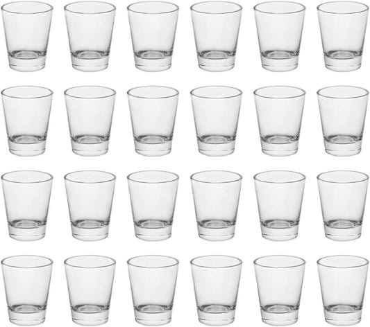 Heavy Base Shot Glasses, 1.5 Oz Sets of Clear Shot Glass (24 Pack), Measuring Cup for Espresso, Liquid, and Wine - Heavy Glass (Glass, 24Pack)