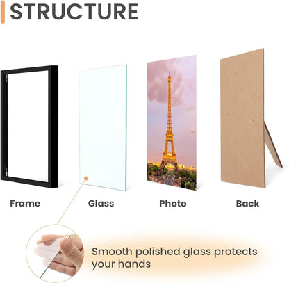 3 Pack 5X7 Picture Frame Bundle with 5X7 Brwon Frames