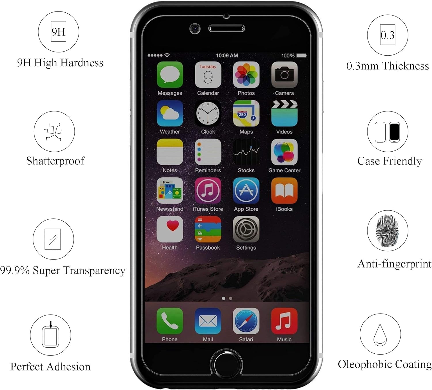 Screen Protector Compatible for Iphone 8 Plus,7 Plus,6S Plus,6 Plus, 5.5 Inch 3Pack Tempered Glass Privacy Screen Protector Compatible with Iphone 8 plus 7 Plus