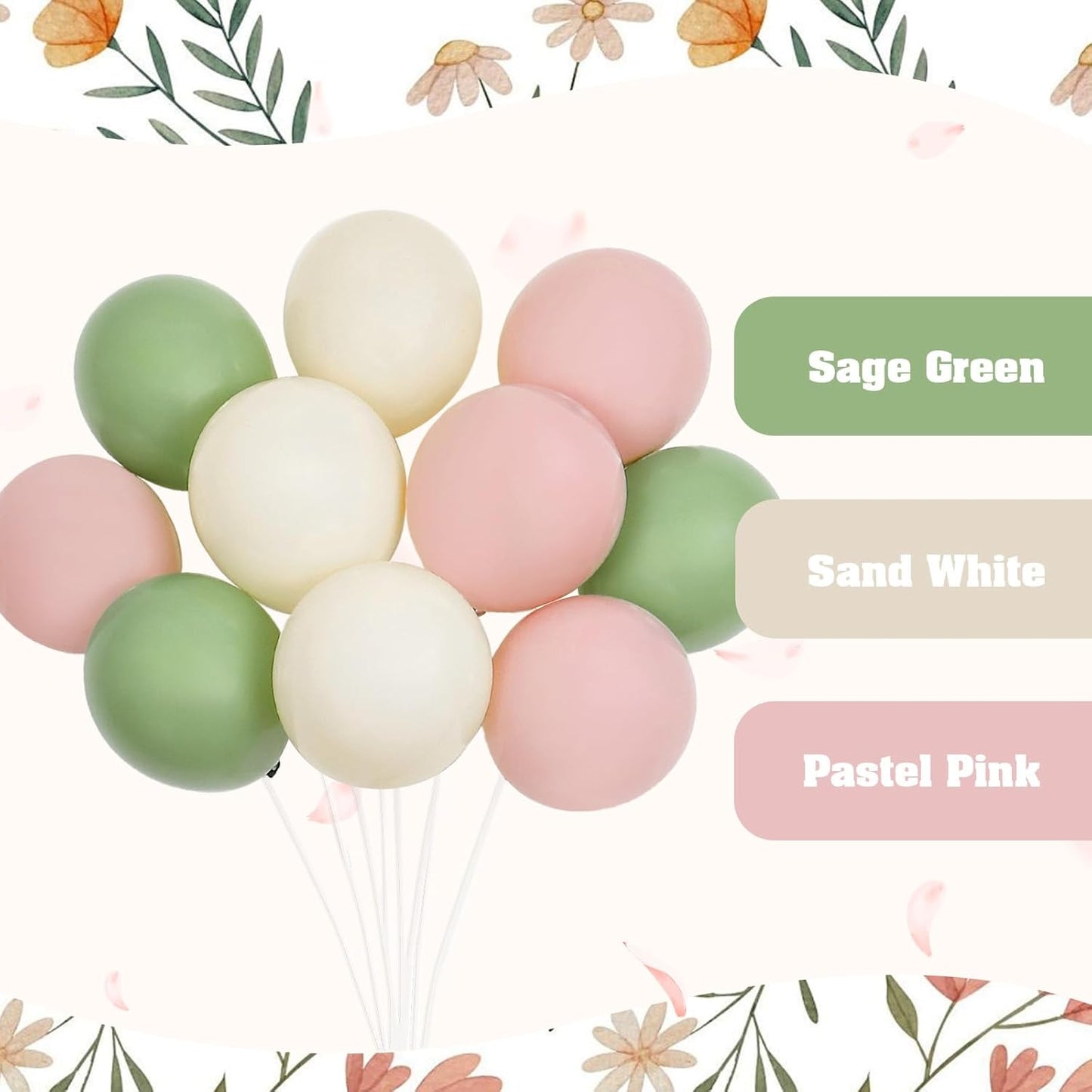 141Pcs Pink and Green Balloon Arch Garland Kit with Sage Green Pastel Pink Sand White Balloons for Birthday Bridal Shower Party Boho Baby in Bloom Baby Shower Decorations