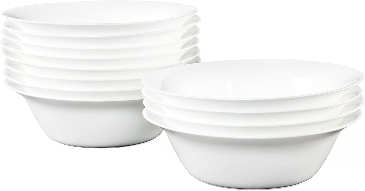 Set of 12 Tempered Glass Soup Bowls, 20 OZ Round Cereal Dishes, Microwave and Dishwasher Safe