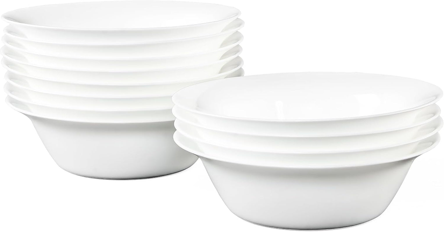 Set of 12 Tempered Glass Soup Bowls, 20 OZ Round Cereal Dishes, Microwave and Dishwasher Safe