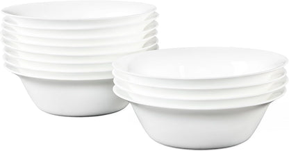 Set of 12 Tempered Glass Soup Bowls, 20 OZ Round Cereal Dishes, Microwave and Dishwasher Safe