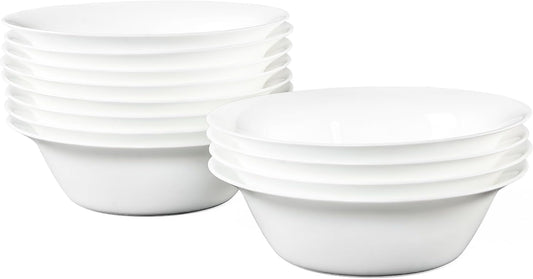 Set of 12 Tempered Glass Soup Bowls, 20 OZ Round Cereal Dishes, Microwave and Dishwasher Safe