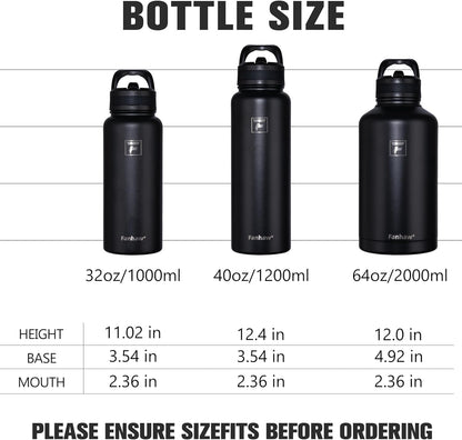 32 Oz Insulated Water Bottle – Portable Stainless Steel Flask with 3 Lids (Straw, Spout, Carabiner) | Leakproof, for Gym, Hiking, Work, Travel & Everyday Use (Purple Green)