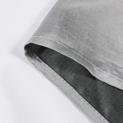 Uptown Silver Grey Kitchen Tier Curtains 36 Inch Length 2 Panels, Faux Silk Room Darkening Privacy Short Curtains for Small Window Farmhouse Bedroom Basement Bathroom, Each 30X36 Inch
