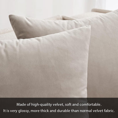 Pack of 2, Velvet Soft Solid Decorative Square Throw Pillow Covers Set Cushion Cases Pillowcases for Sofa Bedroom Car18 X 18 Inch 45 X 45 Cm Mix Pink and Grey