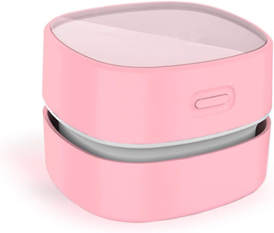 Desktop Vacuum Cleaner,Mini Table Dust Sweeper Energy Saving,High Endurance up to 400 Mins,Cordless&360º Rotatable for Cleaning Hairs,Crumbs,Computer Keyboard of Gifts for Kids (Pink)